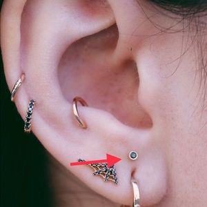 Maria Tash, 1.5 mm black diamond, rose gold stud